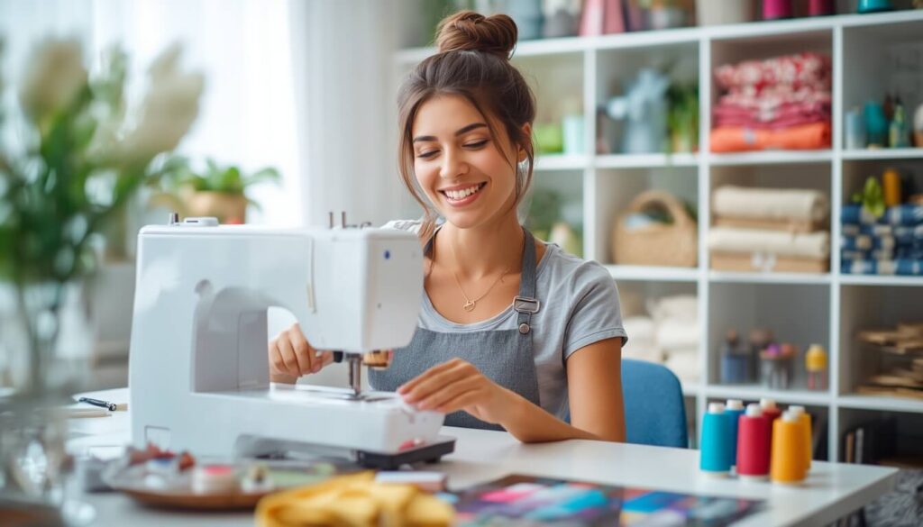 A sewist cleaning a sewing machine to prevent common problems.