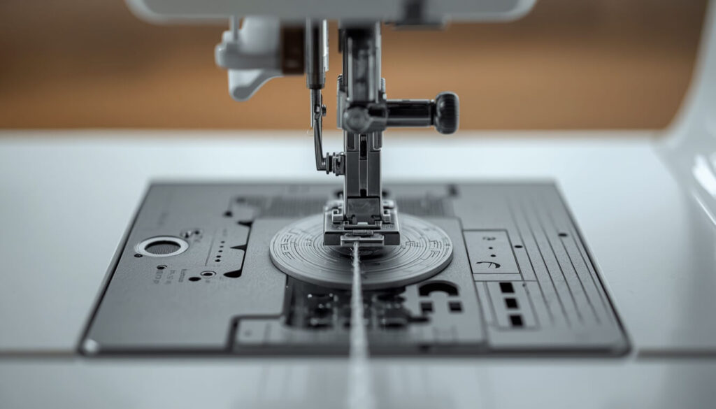  Cotton thread being used to clean sewing machine tension discs