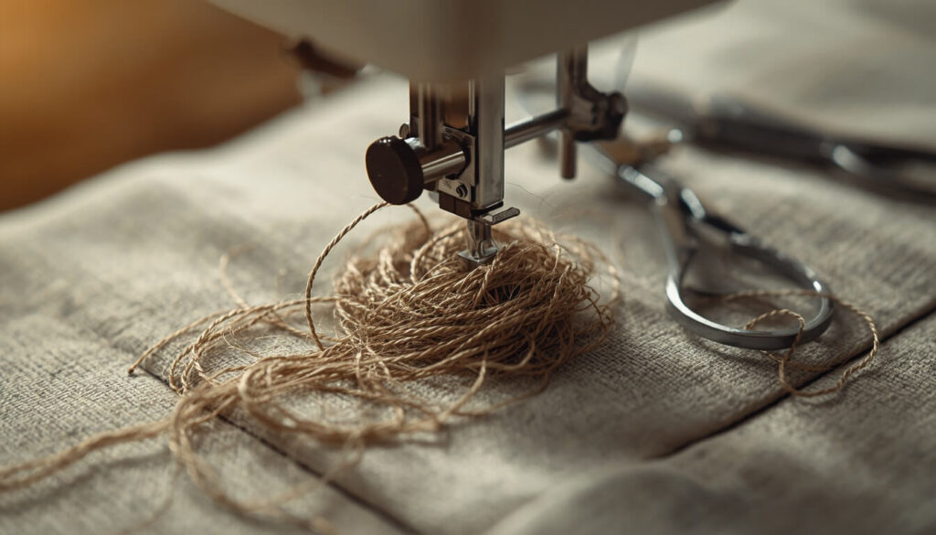 sewing-machine-thread-birds-nest.jpg Tangled bird's nest of thread removed from under a sewing machine