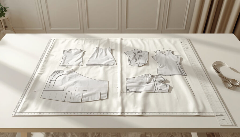 Measuring fabric width and pattern pieces for yardage calculation Measuring fabric width and pattern pieces for yardage calculation