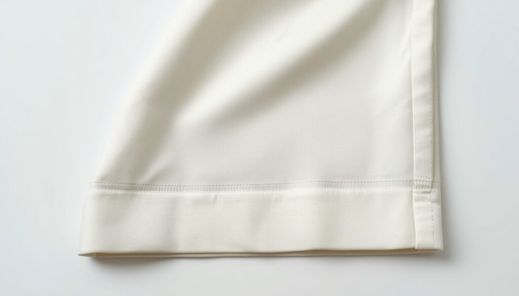 finished-blind-hem-right-side.jpg Right side of a pressed pant hem showing nearly invisible blind hem stitching